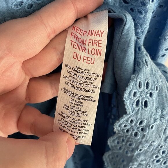 Hatley Women S Blue Eyelet Cotton Tasseled Sleeveless Tiered Emma Maxi Dress - Picture 9 of 12